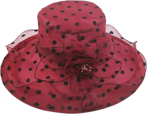 YOLAI Church Dress Hat for Women Black Fascinators Bridal Tea Party Wedding Hat Wide Brim