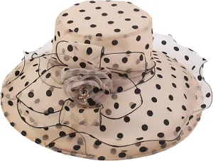 YOLAI Church Dress Hat for Women Black Fascinators Bridal Tea Party Wedding Hat Wide Brim