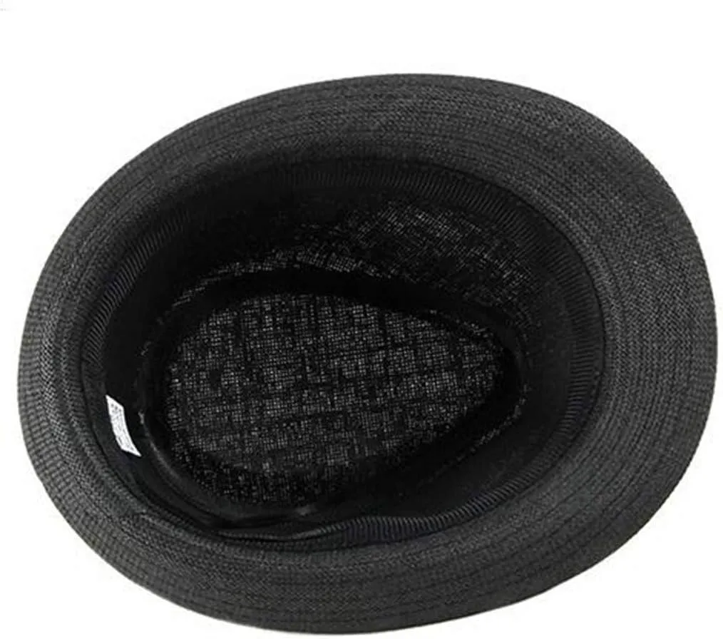 YOLAI Stra𝐰 Fedora Hat for Men Panama Trilb𝐲 Hat Short Brim Summer Sun Hat Casual Jazz Cap Panama Hat