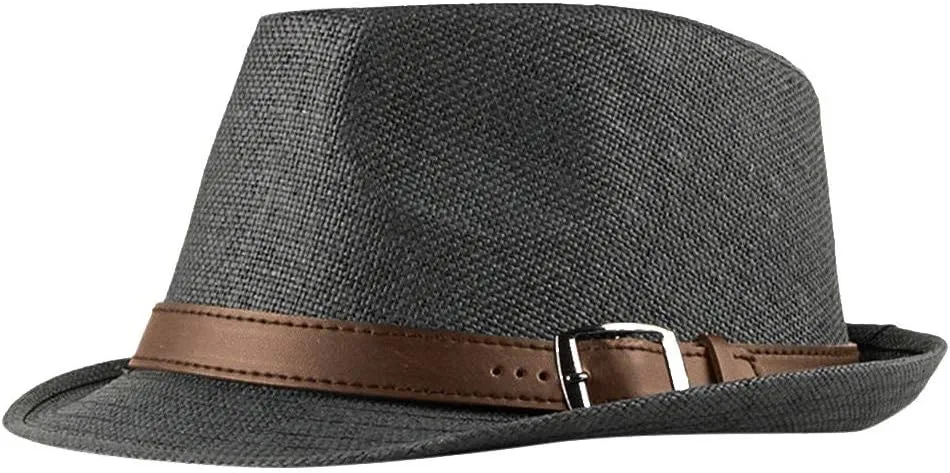 YOLAI Stra𝐰 Fedora Hat for Men Panama Trilb𝐲 Hat Short Brim Summer Sun Hat Casual Jazz Cap Panama Hat