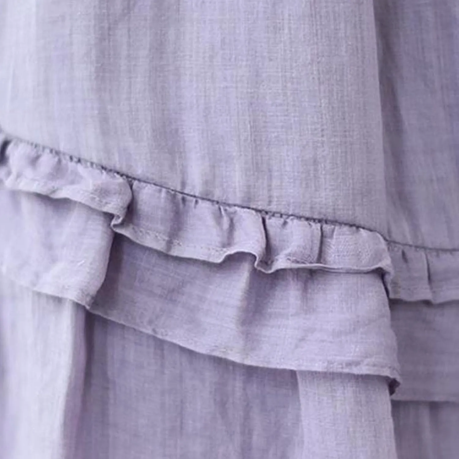 YOLAI Women Cotton Linen Half Skirt Elastic Waist A Line Skirt Irregular Hem Bohemian Beach Dress