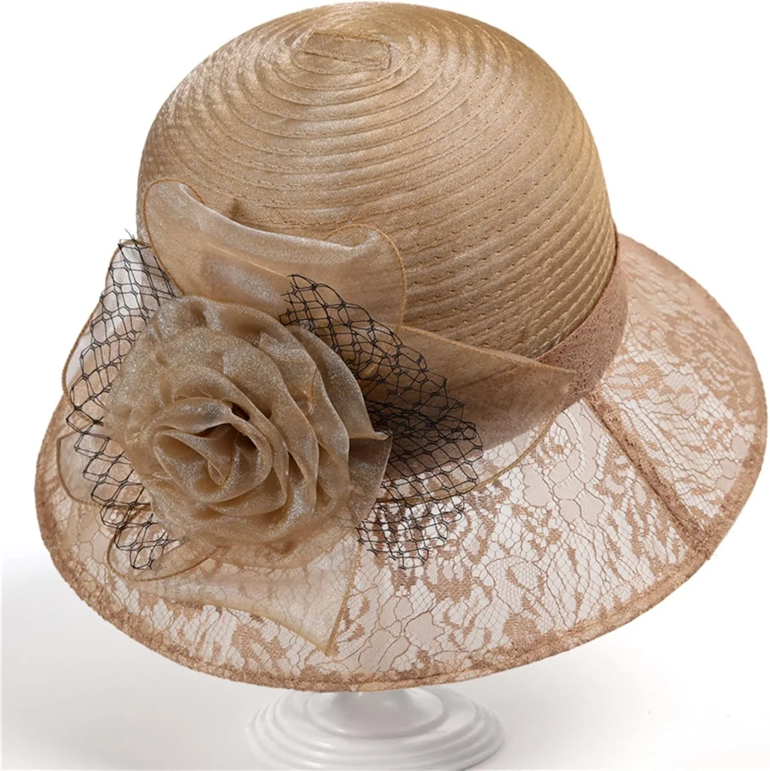 YOLAI Women's Classic Cloche Church Hat Fascinators Hat for Women Sunday Hats for Women
