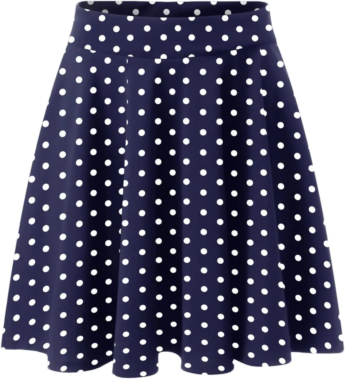 YOLAI Womens Polka Dot Print Skirts High Waist Elegant Casual Mini Skirt Flowy Swing A-Line Skirt