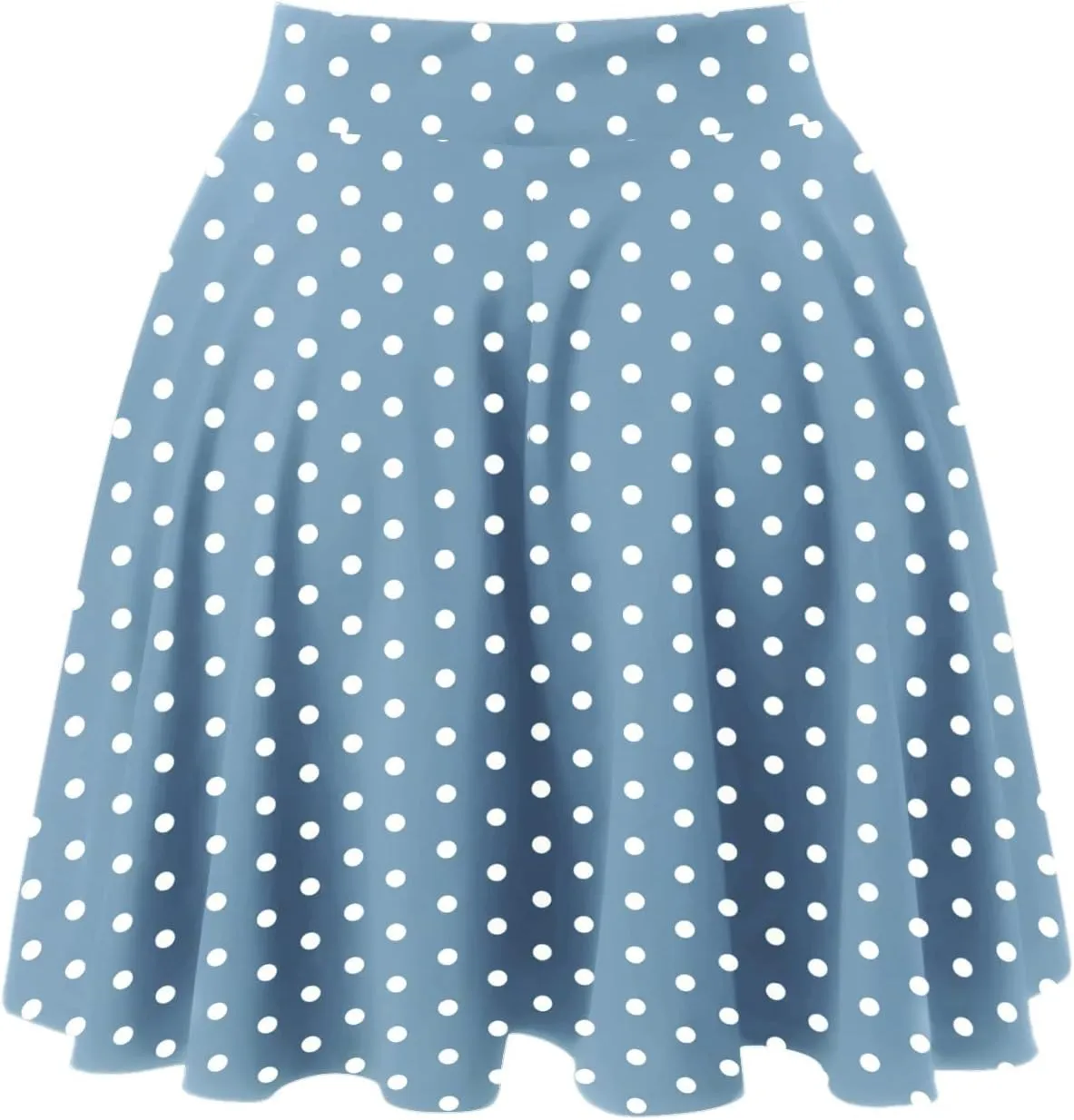 YOLAI Womens Polka Dot Print Skirts High Waist Elegant Casual Mini Skirt Flowy Swing A-Line Skirt