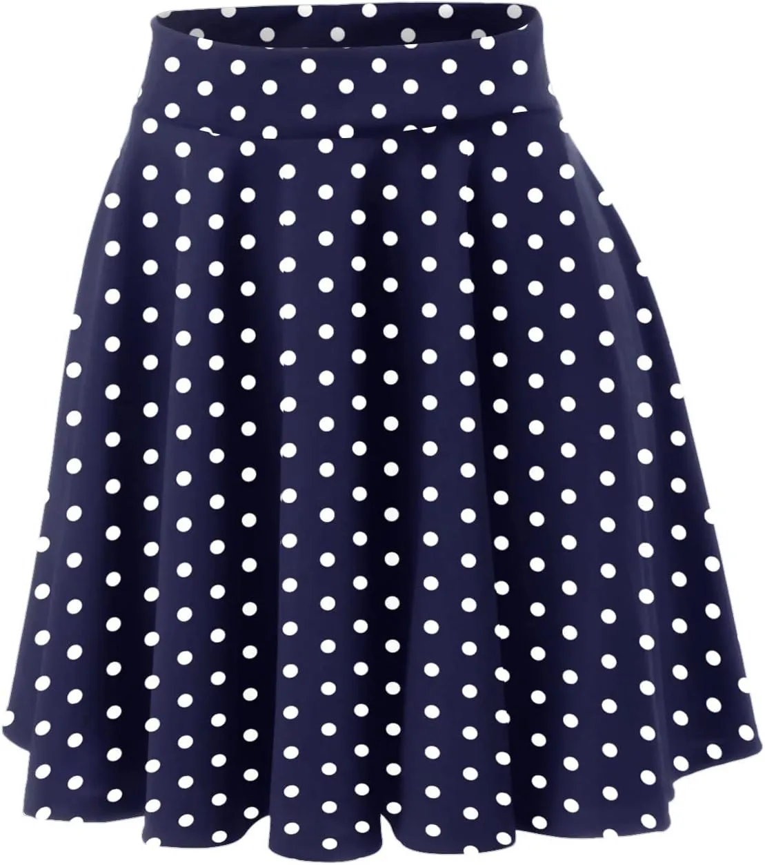 YOLAI Womens Polka Dot Print Skirts High Waist Elegant Casual Mini Skirt Flowy Swing A-Line Skirt