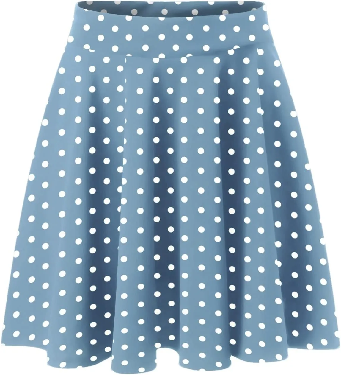 YOLAI Womens Polka Dot Print Skirts High Waist Elegant Casual Mini Skirt Flowy Swing A-Line Skirt