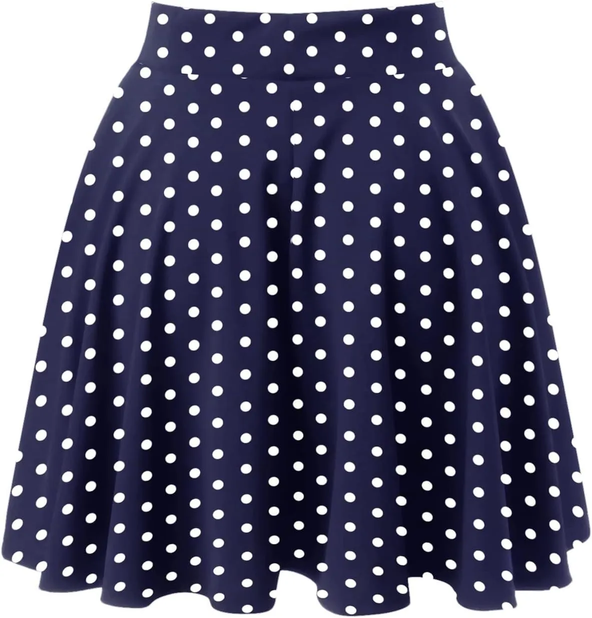 YOLAI Womens Polka Dot Print Skirts High Waist Elegant Casual Mini Skirt Flowy Swing A-Line Skirt