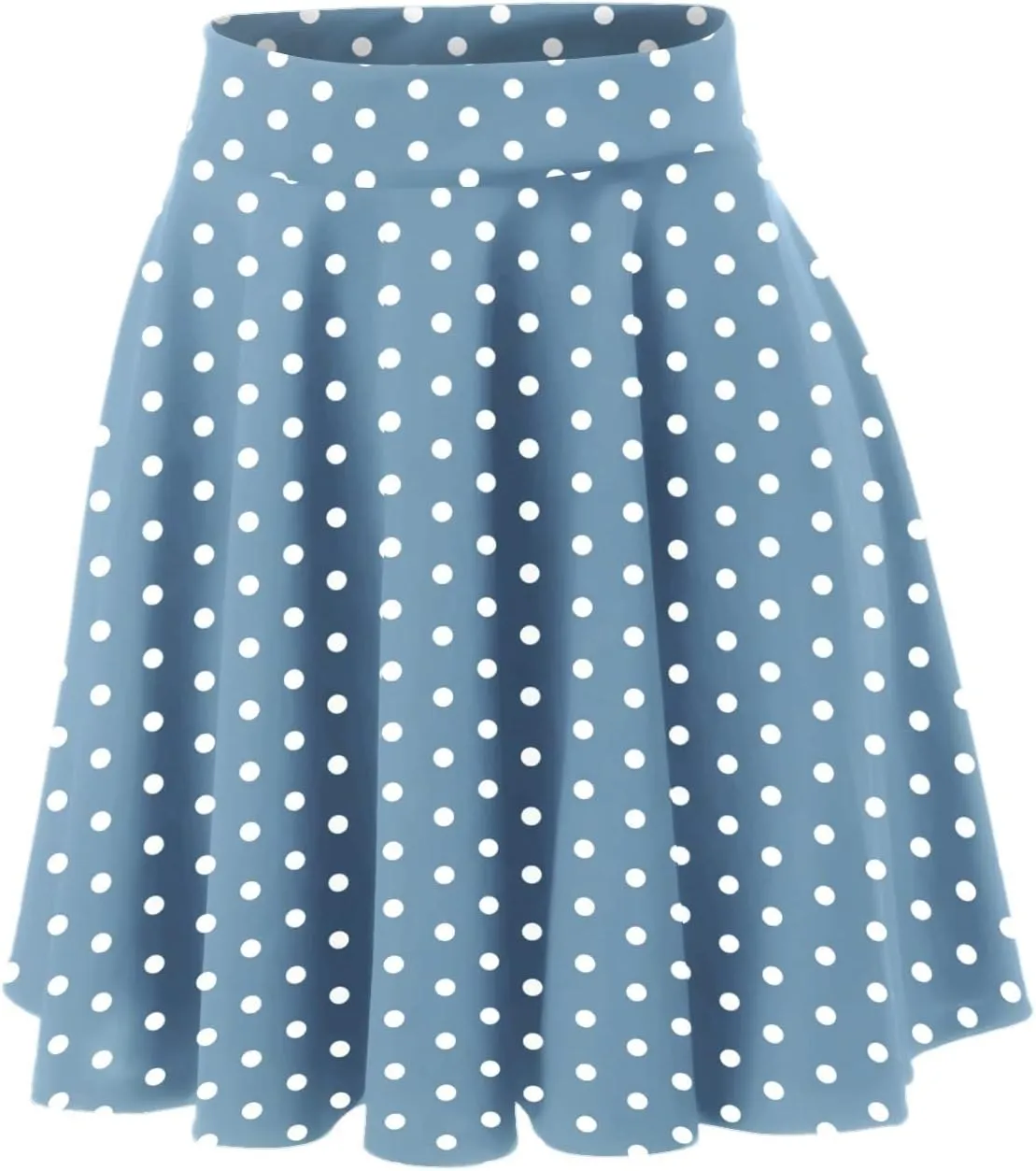 YOLAI Womens Polka Dot Print Skirts High Waist Elegant Casual Mini Skirt Flowy Swing A-Line Skirt